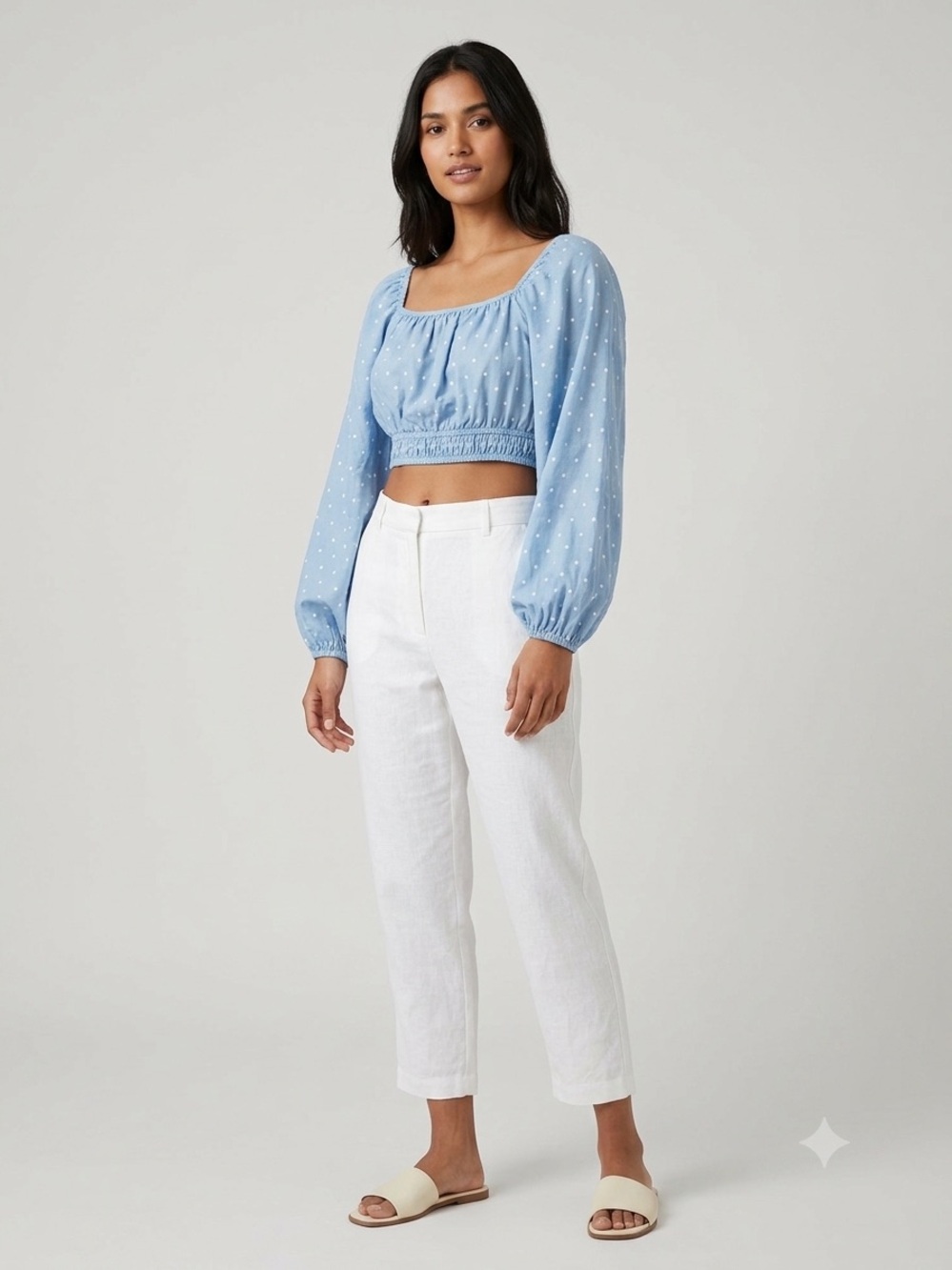 Twenty Light Blue Polka Dot Top
